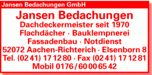 Dachdecker Nordrhein-Westfalen: Jansen Bedachungen GmbH